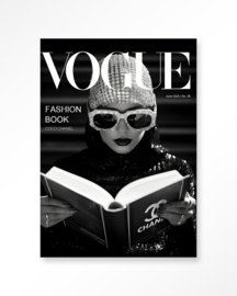Art print "Fashion Book Black " incl. lijst