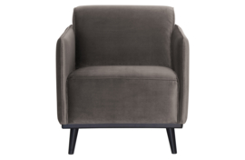 Fauteuil Statement met arml.  fluweel taupe