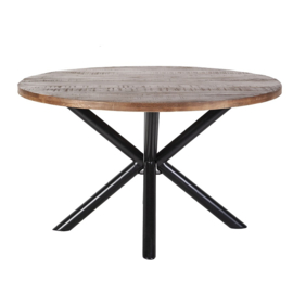 Eettafel mango rond met kruispoot 150x150 cm