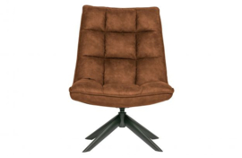 Fauteuil Jouke draaibaar kunstleer cognac