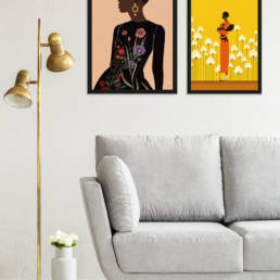 Art print "Flower Lady" incl. lijst