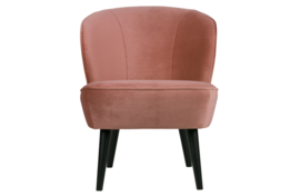 Fauteuil Sara fluweel oud roze