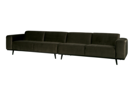 Bank  4-zits Statement xl 372 cm fluweel warmgroen