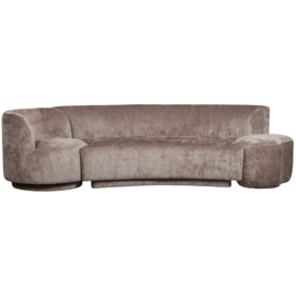 Bank Popular -  Taupe (bank, poef en fauteuil in één)