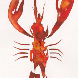 Art print "Lobster Pose" incl. lijst