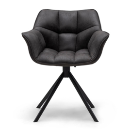 Eetkamerstoel met arm.l.  Carnaby DAC Turn Leg Pel Espresso -