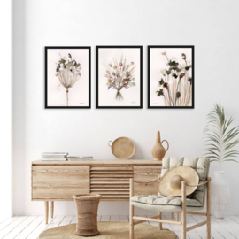 Art print "Pastel Flowers II" incl. lijst