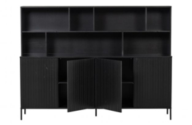 Wandkast New Gravure  grenen zwart