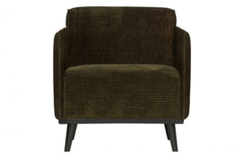 Fauteuil Statement met arm brede platte rib Warm Groen