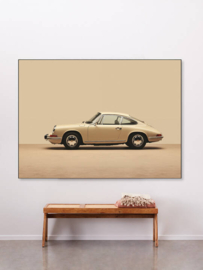 Wandkleed ''Vintage porsche beige"