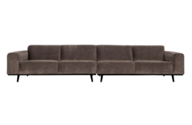 Bank Statement XL 4-zits 372 cm platte brede rib taupe