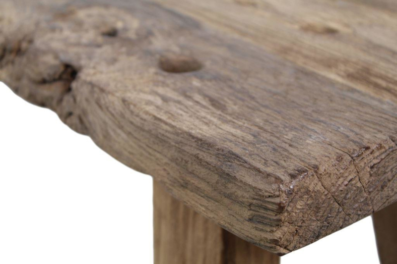 bevestig alstublieft Wennen aan Gelijkenis Houten bank, rustiek oud hout 120 cm | Schram Teakhouten meubelen | De Silo  Meubels en Zo