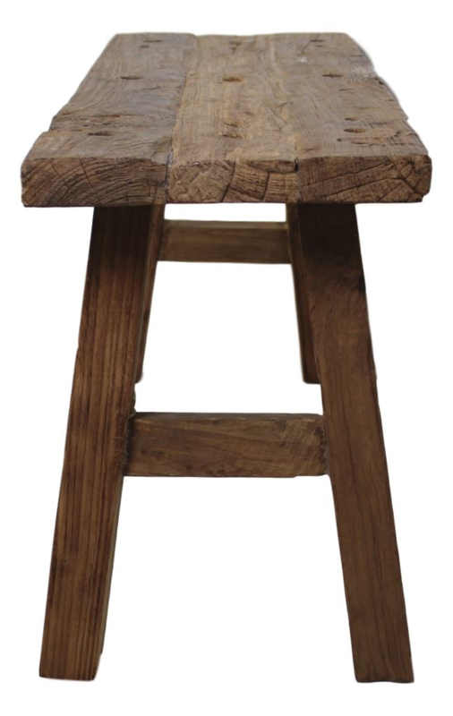 bevestig alstublieft Wennen aan Gelijkenis Houten bank, rustiek oud hout 120 cm | Schram Teakhouten meubelen | De Silo  Meubels en Zo
