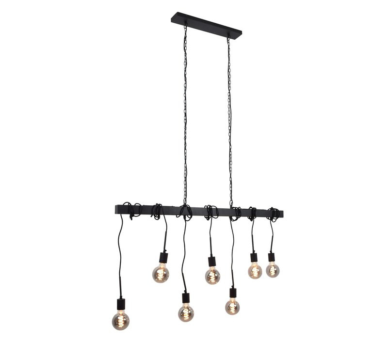 Hanglamp 7 lights 120 cm, zwart
