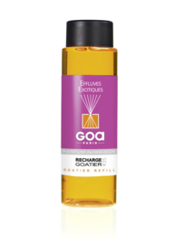 GOA -  Navulling  Huisparfum  Effluves Exotique geur - Inclusief Geurstokjes - 250 ml.