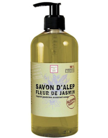 Aleppo Soap Co. -  Vloeibare  Zeep met  Pomp Jasmijn Geur - Olijf - Laurierbesolie -500 ml.