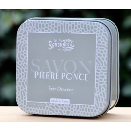 La Savonnerie de Nyons - Blikje zeep met gemalen puimsteen 100 gram.