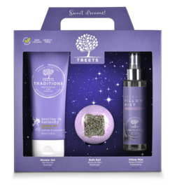 Treets - Sleep Well giftset - Lavendel  Bad  Huisparfum  Douche - 3 stuks