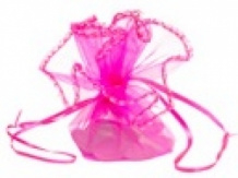 Organza - Buidelzakje  Treklint  Pink   Roze  Kraamcadeau  Trouwdag - 10 stuks