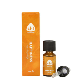 Chi - Happiness  Mix olie  Sinaasappel  Mandarijn Bergamot  Benzoe  Geur - 10 ml.