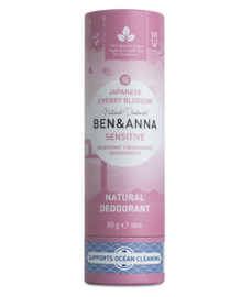 Ben & Anna - Deodorant   Cherry Blossom Sensitive - Push Up - 100% Natuurlijk - 60 gram.