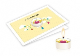 Candle card - Wenskaart met Theelicht -'n Dochtertje Brievenbus