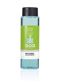 GOA - Navulling  Huisparfum Jardin Secret  geur - Inclusief Geurstokjes - 250 ml.