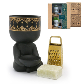 Gift Box Amber Boeddha Zwart Jasmijn Geur Cadeau Idee Decoratief
