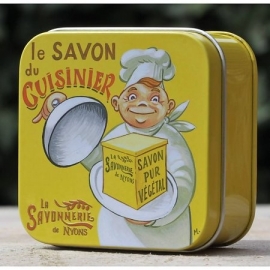 La Savonnerie de Nyons - Blikje Zeep  Kok  - Knoflook - Lekker  Ruiken - 100 gram.