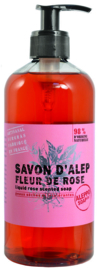 Aleppo Soap Co. -  Vloeibare  Zeep  Roos Geur met Pomp  - 500 ml.