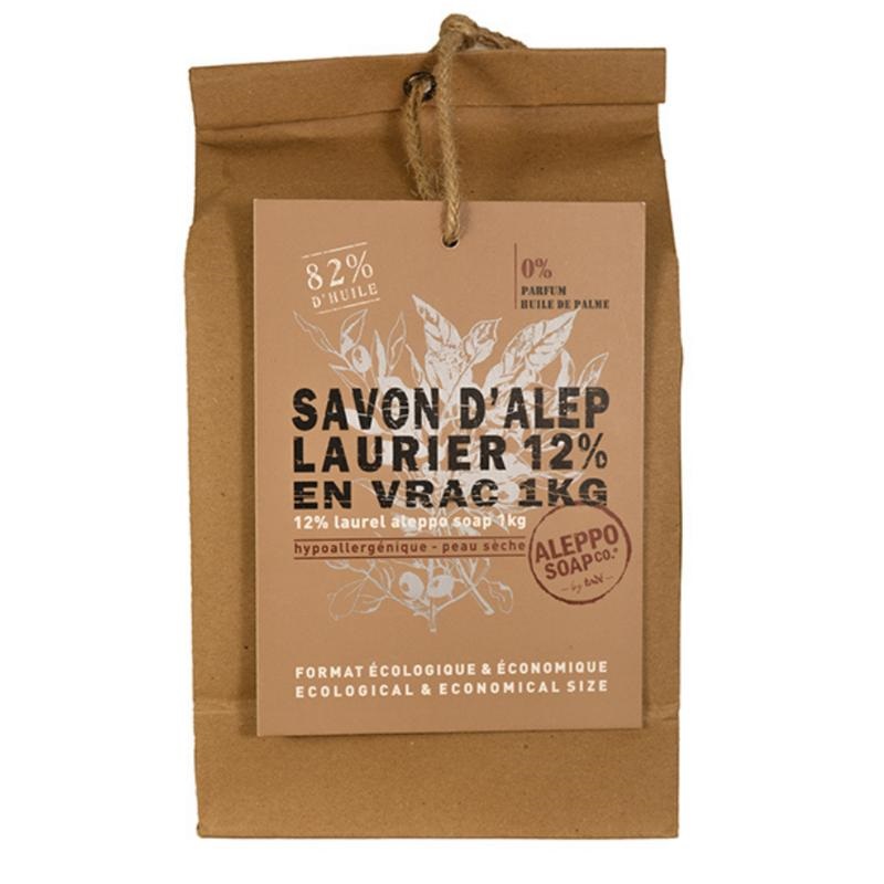 Aleppo Soap Co -Zeep 12%  met Laurierbesolie Losse stukken - 1 kilo
