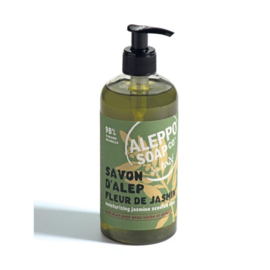 Aleppo Soap Co. -  Vloeibare  Zeep met  Pomp Jasmijn Geur - Olijf - Laurierbesolie -500 ml.