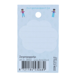 Zorgenpoppetje “Uit Guatemala” op een Blauwe Kaart (9×5,5cm)