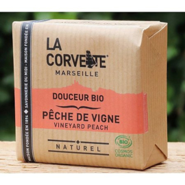 La Corvette - Perzik - Marseille - Zeep - Biologisch - Kraftpapier - 100 gram.