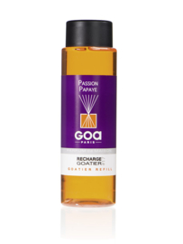 GOA  - Navulling  Huisparfum  Passion Papaya  Geur - Inclusief Geurstokjes -250 ml.