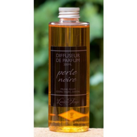 Les Lumières du Temps - Navulling Huisparfum  Perle  Noire - Inclusief Zwarte Geurstokjes -200 ml.