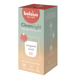 Bolsius - Clean Light Navullingen Bergamot & Neroli 2 stuks.