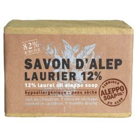 Aleppo Soap Co - Aleppo - Zeep 12% Laurierbesolie - 100 % natuurlijk - 200 gram.