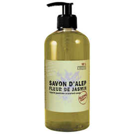 Aleppo Soap Co. -  Vloeibare  Zeep met  Pomp Jasmijn Geur - Olijf - Laurierbesolie -500 ml.