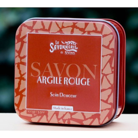 La Savonnerie de Nyons - Blikje zeep met rode klei 100 gram.