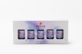 Volatile - Cadeau -Set - Massage - Olie - Neutraal - Morgenfris- Ontspanning - Mini 5 x 30 ml.