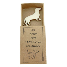 Wensdoosje  - Teckel Hond Cadeau Idee -  Brievenbus