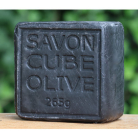 Maitre Savonitto - Blok - Zeep  - Zwart - Olijven - Geur - Detox - 265 gram.