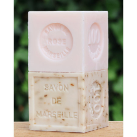 Lumière de Provence - Marseille Zeep  Mini  Blokje  Rozen Geur met  Blaadjes - 100 gram