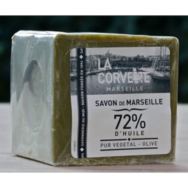La Corvette - Blok  Biologische Marseillezeep olijven in cellofaan 500 gram.