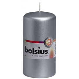 Bolsius - Stompkaars - Kleur - Zilver -  33 branduren - Ø 120/60 - 1 stuk.