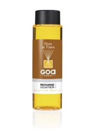 GOA - Navulling Huisparfum  Fèves de Tonka  Geur - Inclusief Geurstokjes - 250 ml.