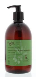 Najel - Najel - Biologisch - Vloeibare - Zeep - Pomp - Laurierolie 5% -  500 ml.