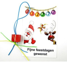 Kerstkaartje - Fijne Feestdagen Gewenst - Cadeautje - Hanger