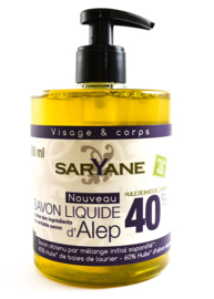 Saryane -  Aleppo - Zeep - 40% laurierolie - Pomp - Vloeibaar - 500 ml.